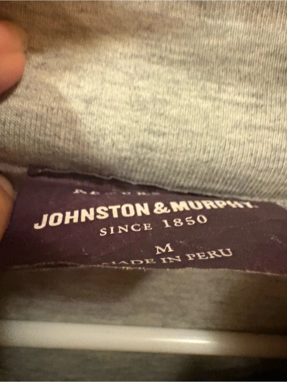 Johnston & Murphy Blue and Gray Heathered reversible Quarter-Zip Sweatshirt